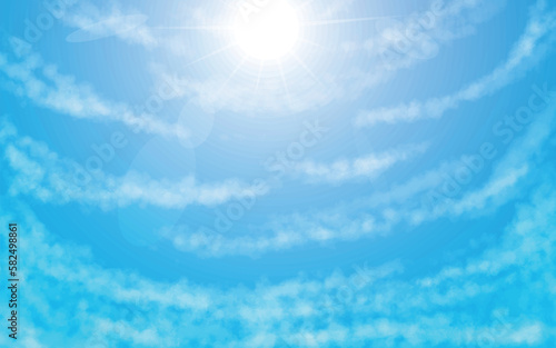 青空と雲と太陽の輝き09　広がる雲