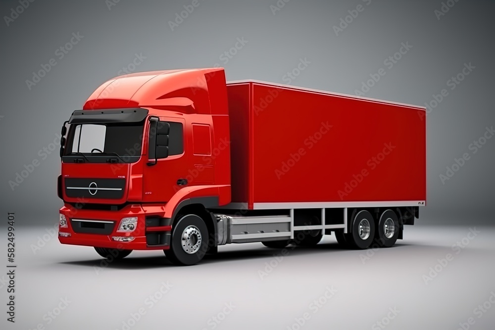 Big truck with empty space for graphic design, image created by generative ai Big truck with empty space for graphic design, image created by generative ai