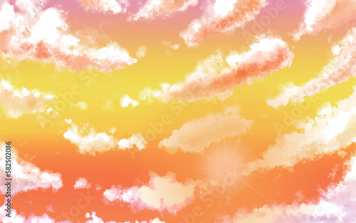 夕空と雲と太陽の輝き10　広がる雲