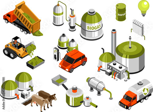 Green Energy Production Isometric Set