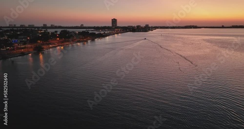 Wallpaper Mural Evening aerial video of the sunset over Sarasota Bay and Lido Key near Sarasota, Florida. Torontodigital.ca