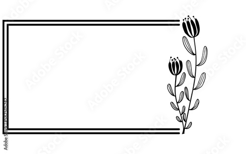 floral flower rectangle frame