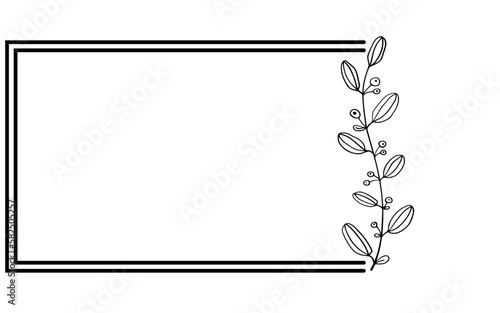 floral flower rectangle frame