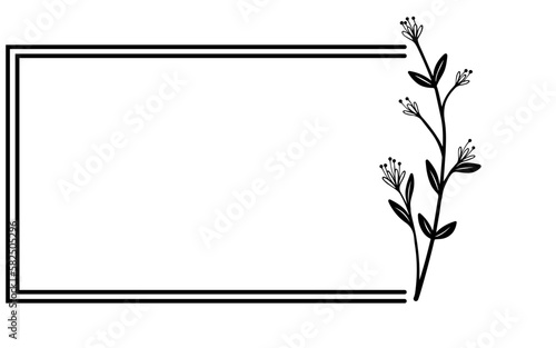 floral flower rectangle frame