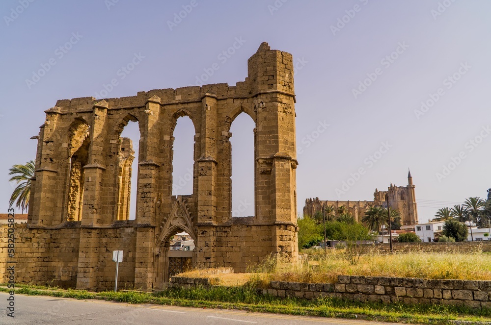 Medieval St George of the Latins church ruins in Famagusta, Cyprus