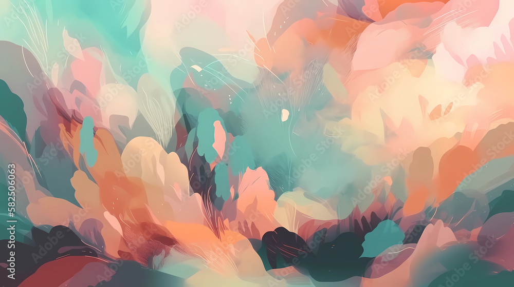 A dreamy abstract background with soft color. digital art illustration. generative AI.