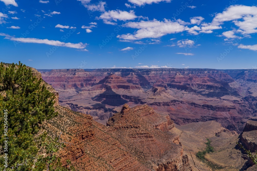 Aerial view of the Grand Canyon National Park from South Rim Trail in Arizona, United States