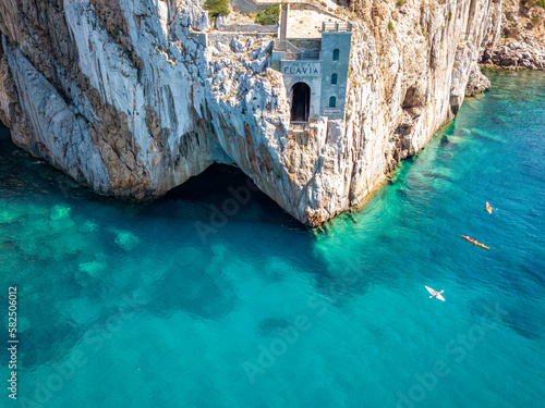 Seaside and mine, Sardinia Island, Italy Fototapet