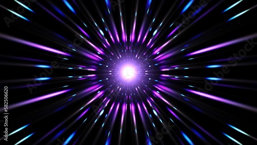 Abstract meditation background of neon light flare burst