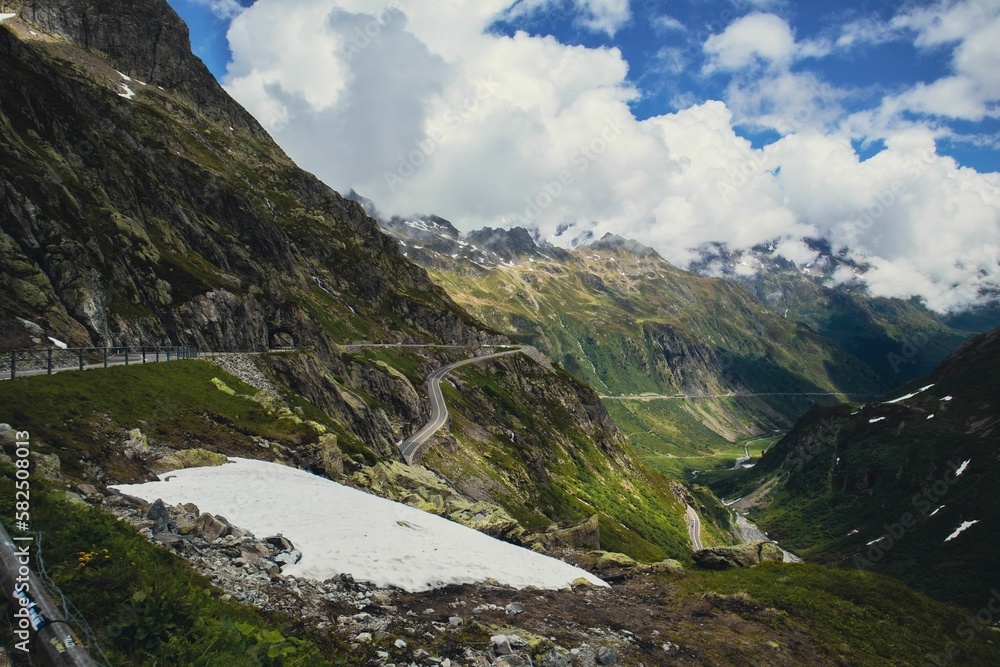 Beautiful view of Susten Pass in Swiss Alps
