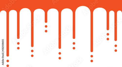 orange paint on a white background, flowing and spilled paint on the wall, colorful materials store