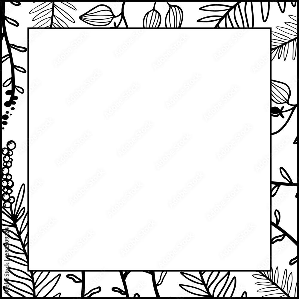 Fototapeta premium floral square frame