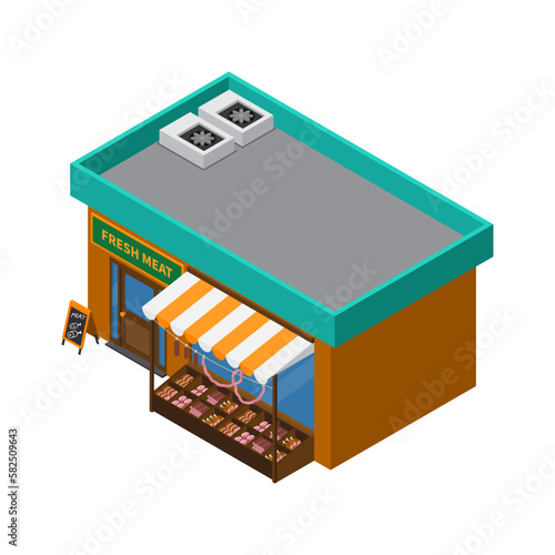 Isometric Butchery Building