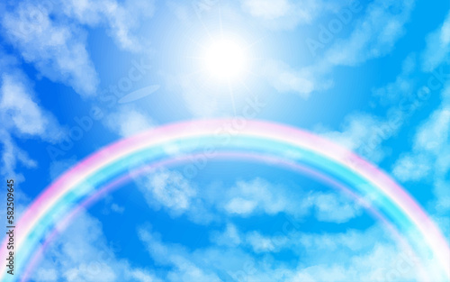 青空と虹と太陽と雲05　見上げた空