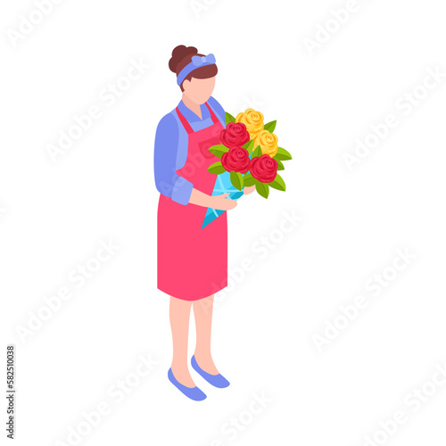 Isometric Florist Illustration