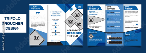 Modern corporate business trifold creative shape brochure design template