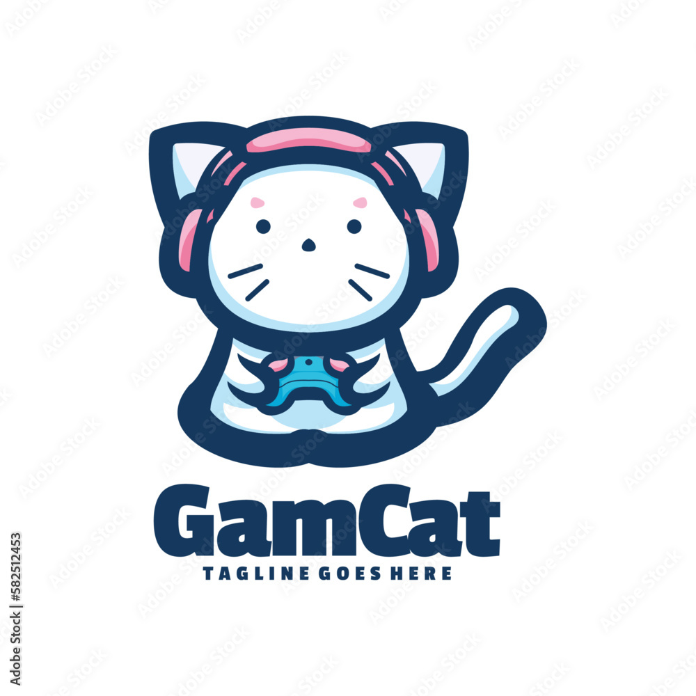 Game Cat Logo Vector Game Cat Logo Vector