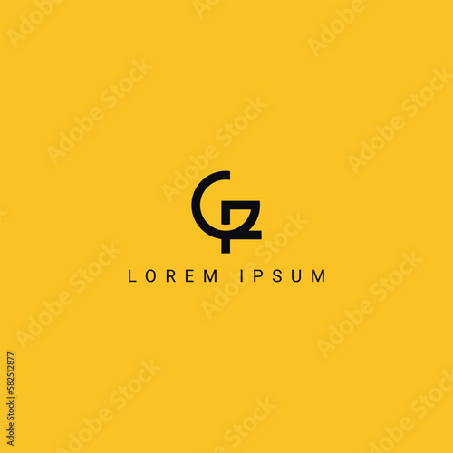 Abstract GF FG letter simple minimal style business logo design vector element