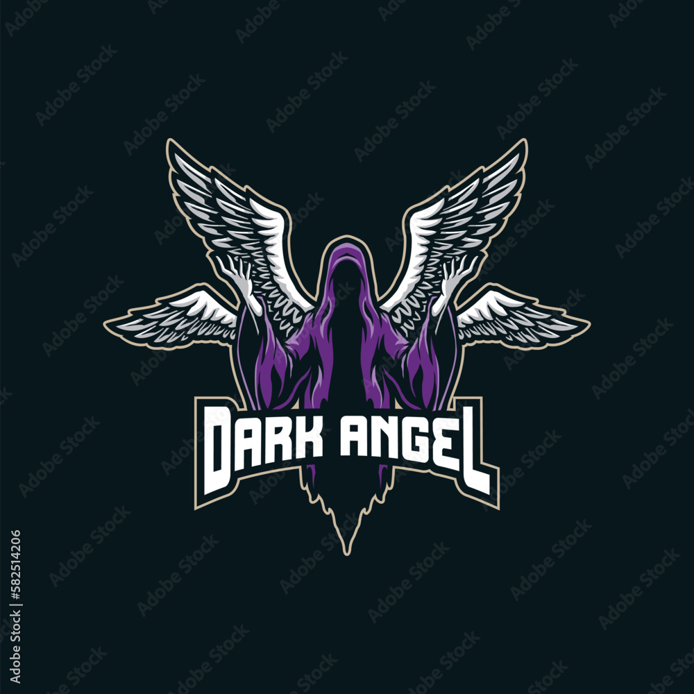 Dark angel mascot logo design vector with modern illustration concept
