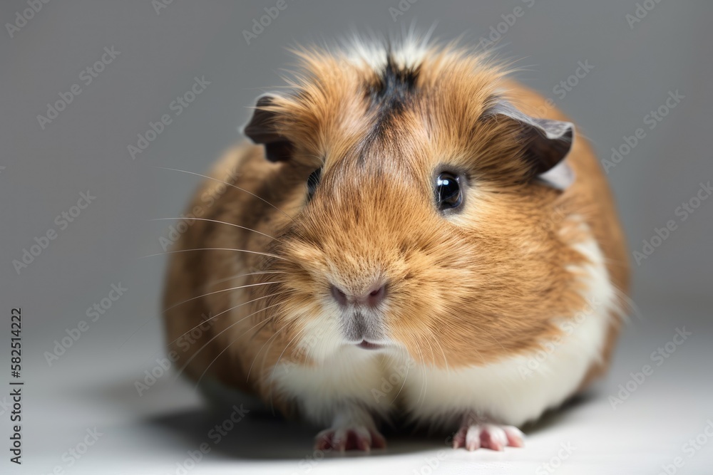 Cavy against a white backdrop. Generative AI Cavy against a white backdrop. Generative AI