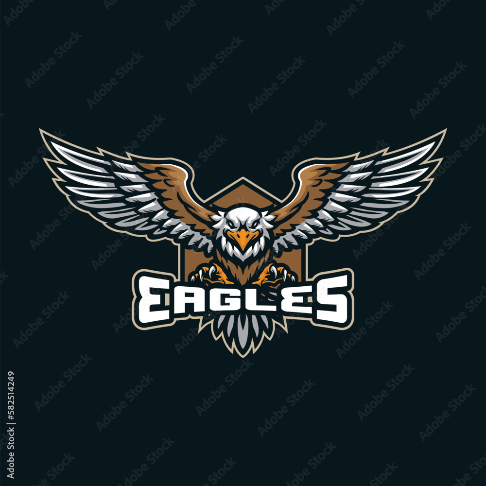 Obraz premium Eagle mascot logo design vector with modern illustration concept style for badge, emblem and t shirt printing.Eagle illustration for sport and esport team.