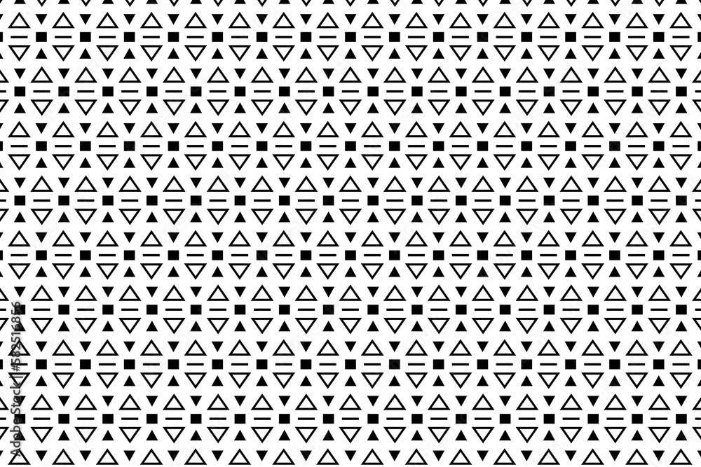 Abstract black and white vector geometric seamless pattern. Repeating tileable, mosaic pattern. making them ideal for use in a variety of graphic design projects, as websites, textiles and other.