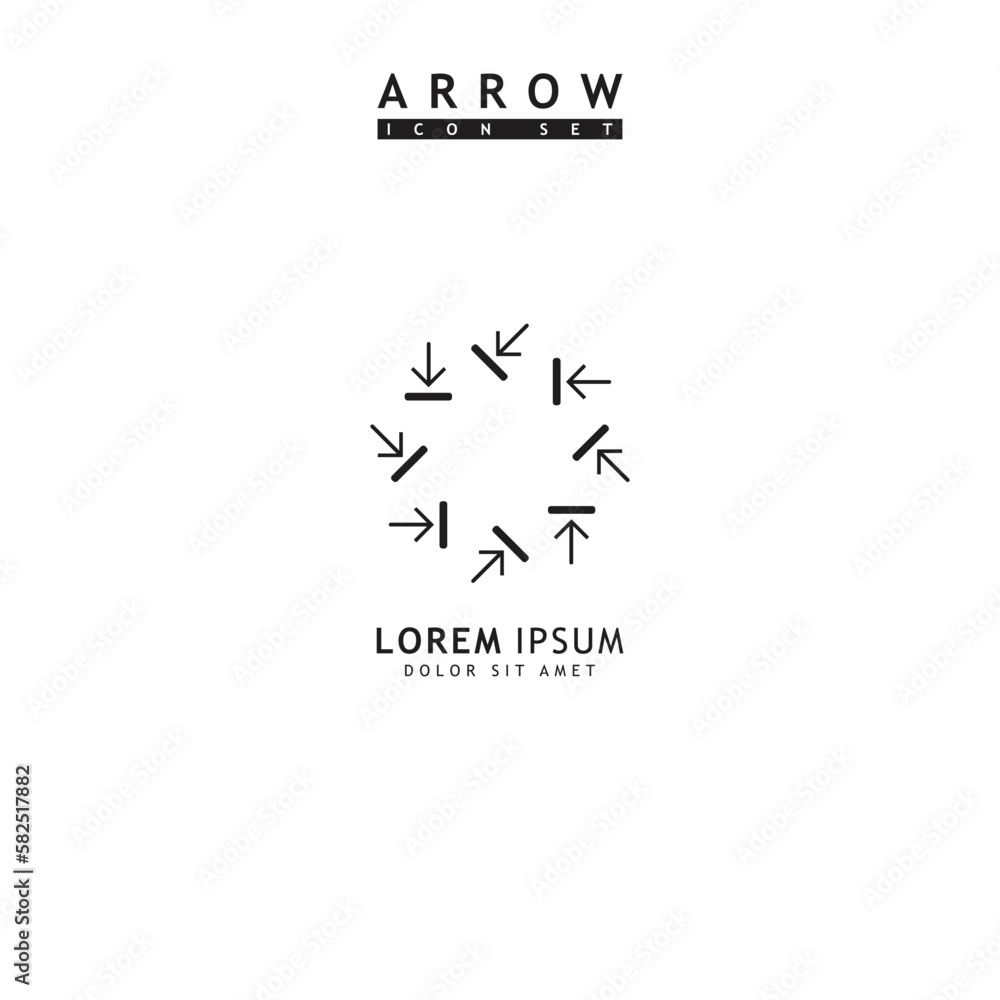 Modern simple arrows vector illustration isolated on white background	