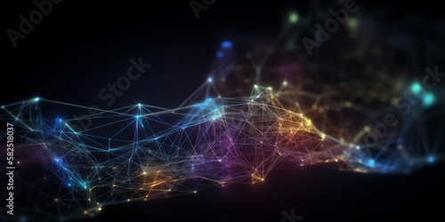 digital abstract background of artificial intelligence and neural connections, generative ai