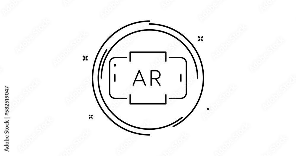 augmented reality on smartphone animated outline icon on white background. augmented reality rotation appearance 4k video animation for web, mobile and ui design augmented reality on smartphone animated outline icon on white background. augmented reality rotation appearance 4k video animation for web, mobile and ui design