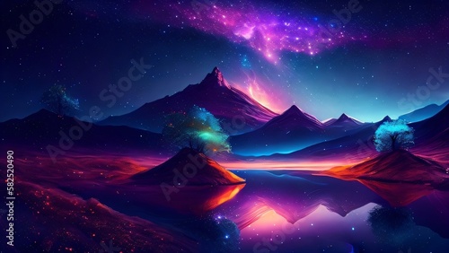 Cosmic mountain wallpaper 
