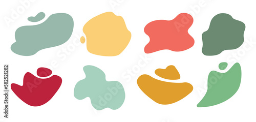 Set of colorful vector backgrounds in the shape of a liquid of random shapes.Vector illustration isolated on a white background.