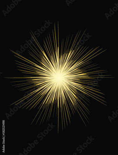 Shining Golden Star with black background golden starburst vector illustration download