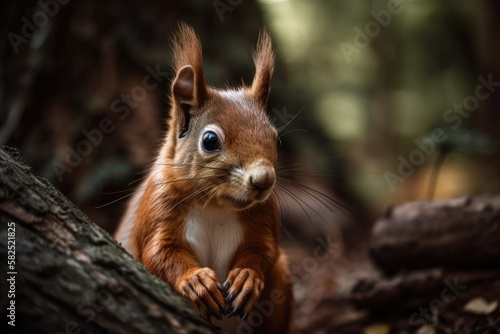 adorable squirrel. Generative AI