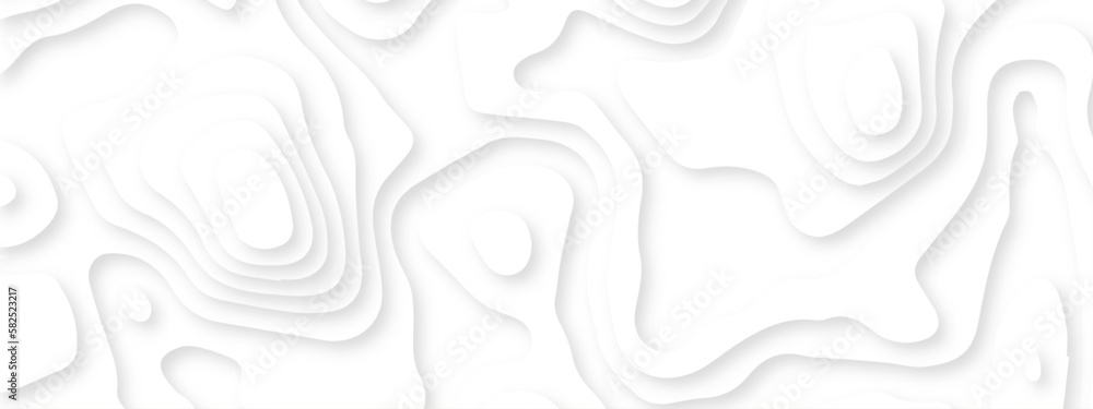 Abstract wavy line 3d paper cut white background. Topographic canyon geometric map relief texture with curved layers and shadow. Abstract realistic papercut decoration textured with wavy layers Abstract wavy line 3d paper cut white background. Topographic canyon geometric map relief texture with curved layers and shadow. Abstract realistic papercut decoration textured with wavy layers