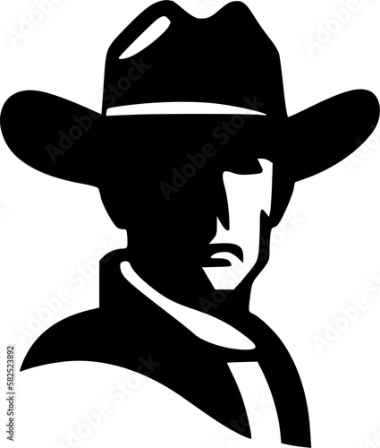 Western | Black and White Vector illustration