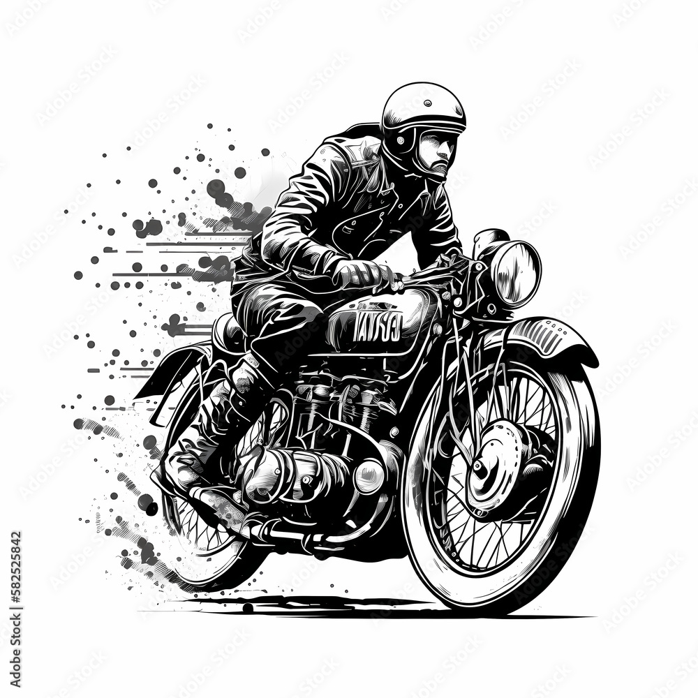 Classic Motorcycle Sports silhouette Classic Motorcycle Sports silhouette