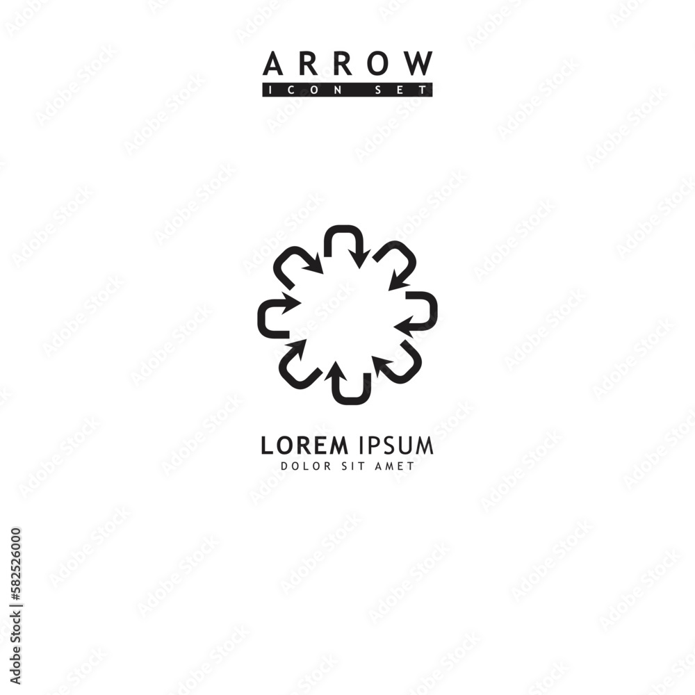 Modern simple arrows vector illustration isolated on white background	