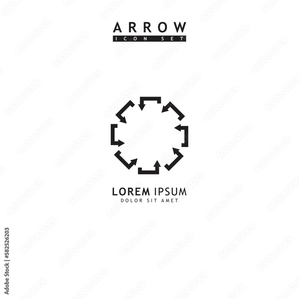 Modern simple arrows vector illustration isolated on white background Modern simple arrows vector illustration isolated on white background