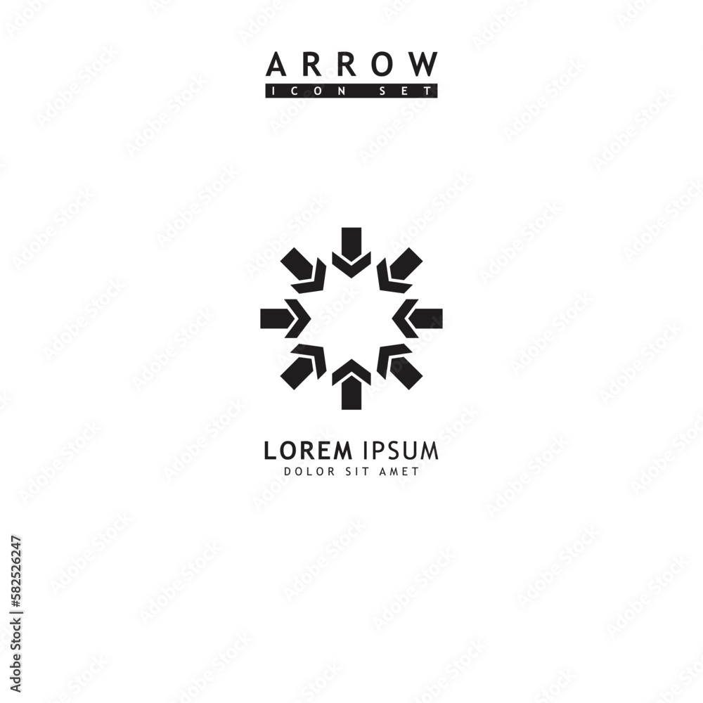 Obraz premium Modern simple arrows vector illustration isolated on white background 