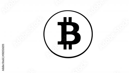 Animation Doodle Trader.
The trader sits at the computer and looks at the chart, then flips a coin with the image of bitcoin. Doodle animation
 photo