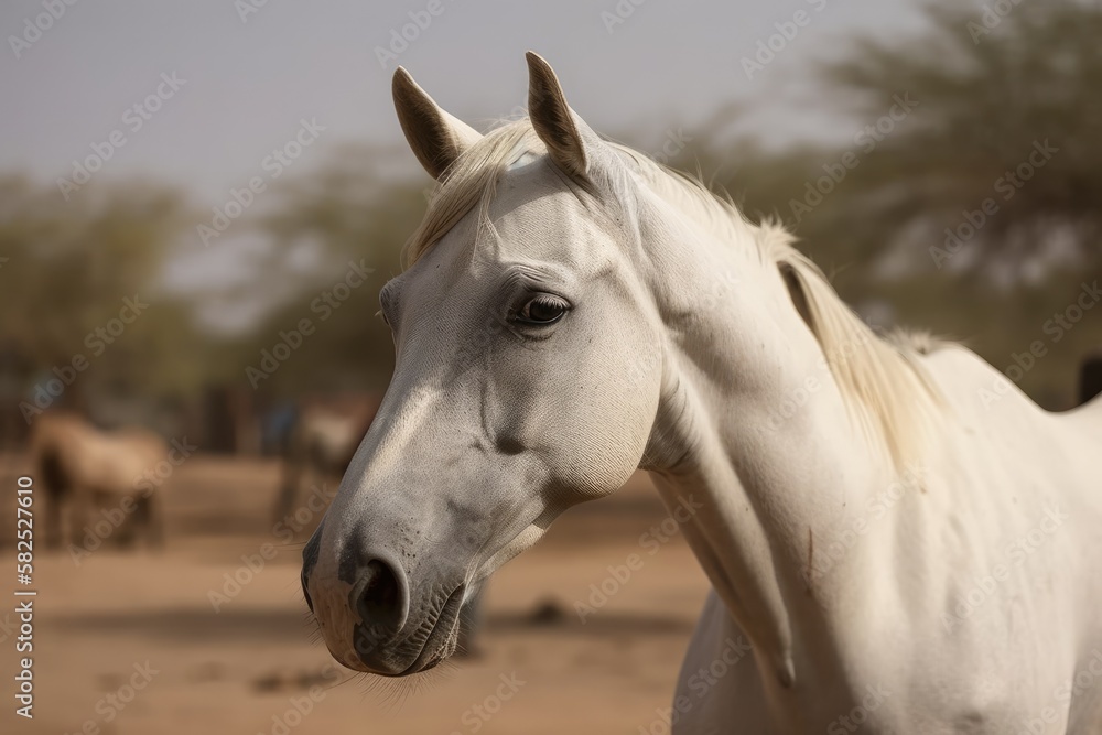 Obraz premium Horse of Indian Marwari Breed. Generative AI