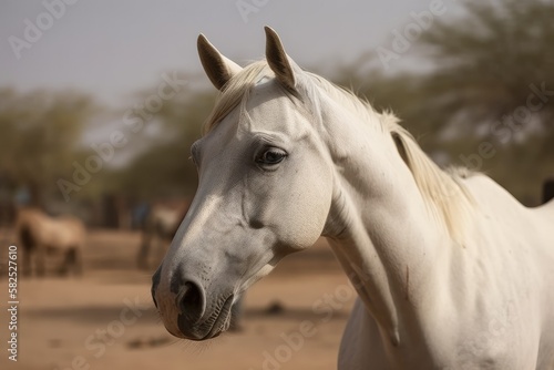 Horse of Indian Marwari Breed. Generative AI