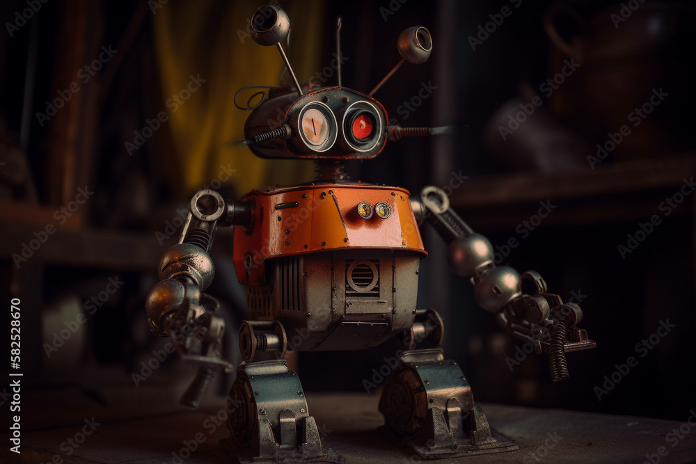 Small toy robot. generative AI