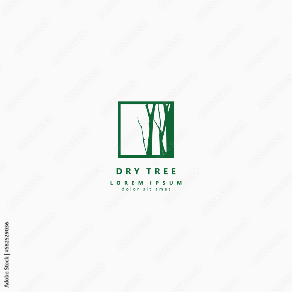 Silhouette of a bare tree. Square model vector illustration isolated on background. Silhouette of a bare tree. Square model vector illustration isolated on background.