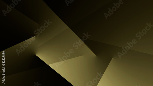 Dark brown green abstract modern background for design. Geometric shape. Bronze olive color. Gradient. Glow. Light. Triangles, lines, squares. 3d effect.