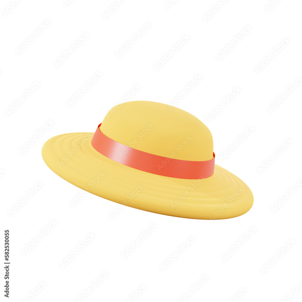 minimal straw hat 3d rendering minimal straw hat 3d rendering