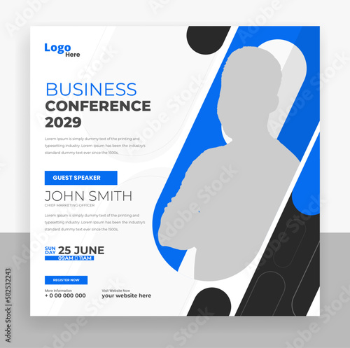 Creative business conference social media post banner template