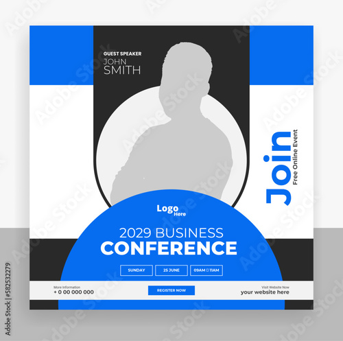 Creative business conference social media post banner template