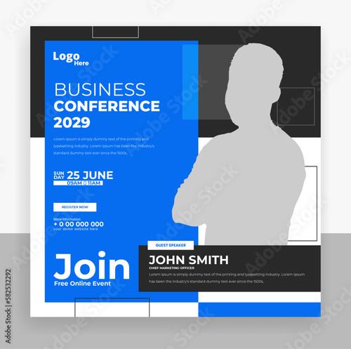 Creative business conference social media post banner template
