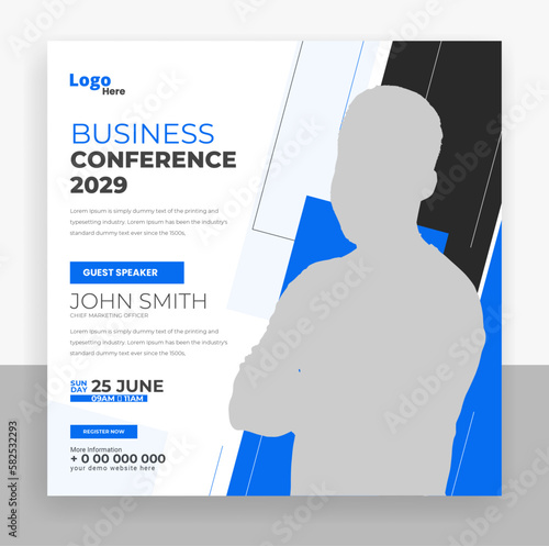 Creative business conference social media post banner template